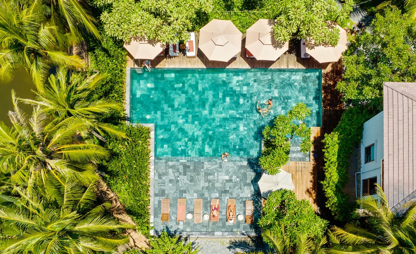 Aerial view of the resort